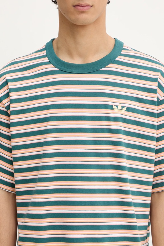 adidas Originals cotton t-shirt Stripe Tee green KB8357