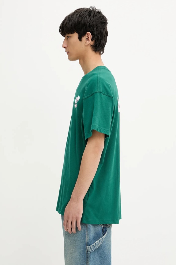 adidas Originals tricou din bumbac Florals Logo KE6588 verde SS25