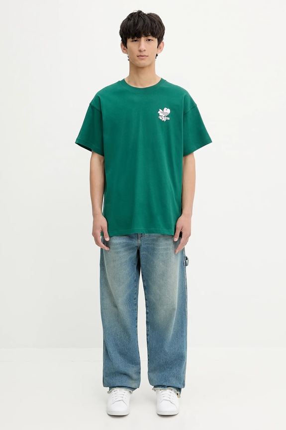 adidas Originals cotton t-shirt Florals Logo KE6588 green