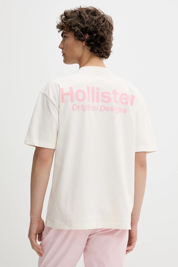 Ρούχα Βαμβακερό μπλουζάκι Hollister Co. KI323.5007.101 μπεζ