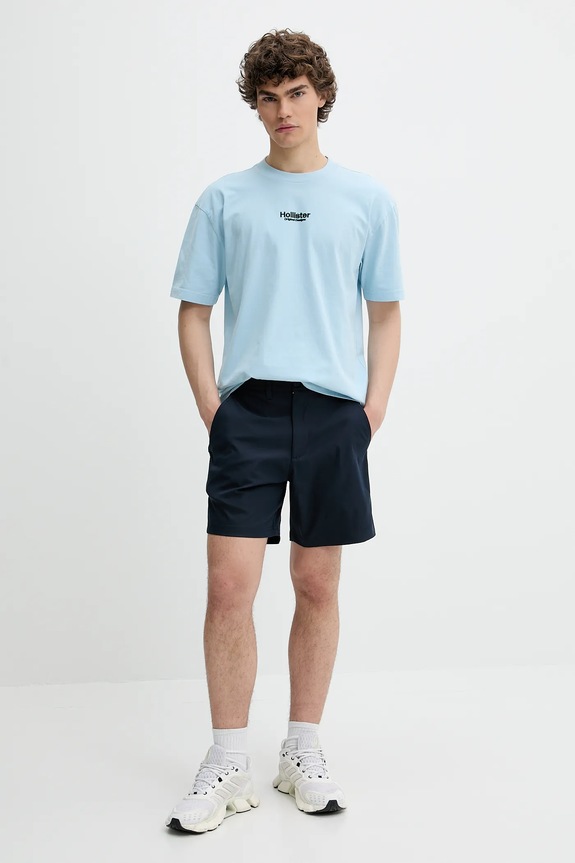 Βαμβακερό μπλουζάκι Hollister Co. KI323.5007.210 μπλε SS25