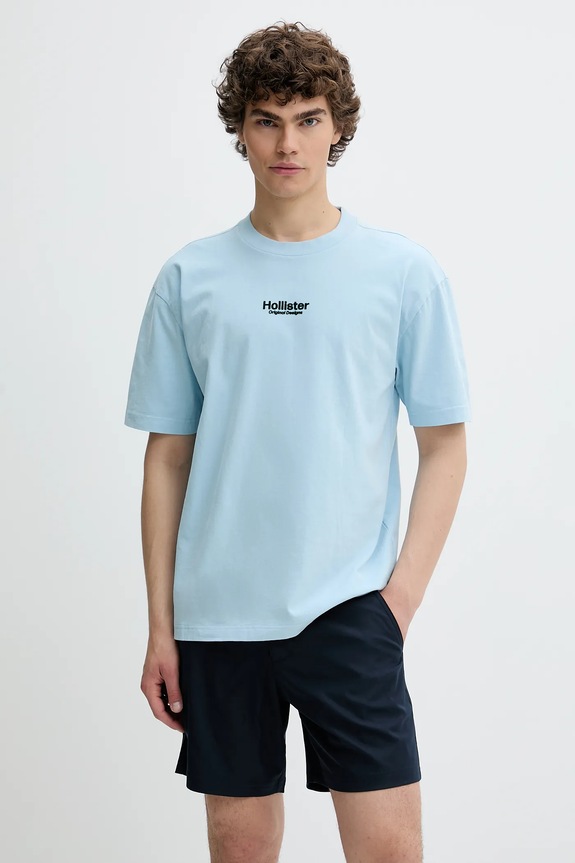 Ρούχα Βαμβακερό μπλουζάκι Hollister Co. KI323.5007.210 μπλε