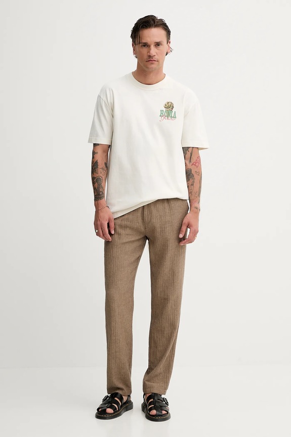 Hollister Co. t-shirt bawełniany KI323.5271.101 beżowy SS25