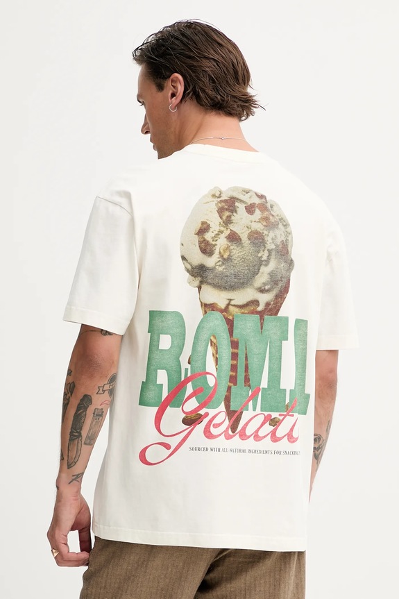 Odzież Hollister Co. t-shirt bawełniany KI323.5271.101 beżowy