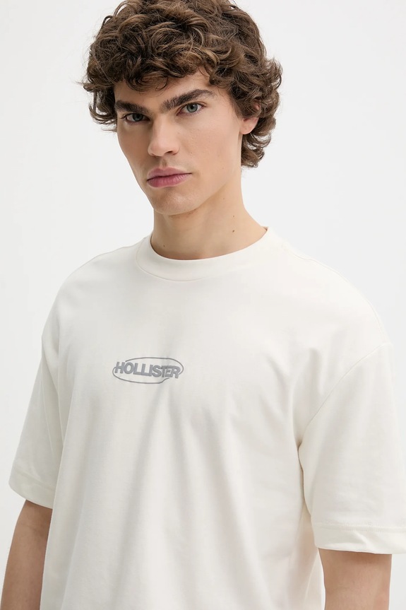 Μπλουζάκι Hollister Co. μπεζ KI323.5272.100