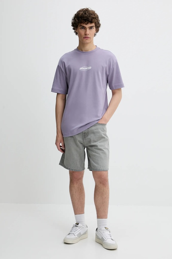 Μπλουζάκι Hollister Co. KI323.5272.630 μωβ SS25