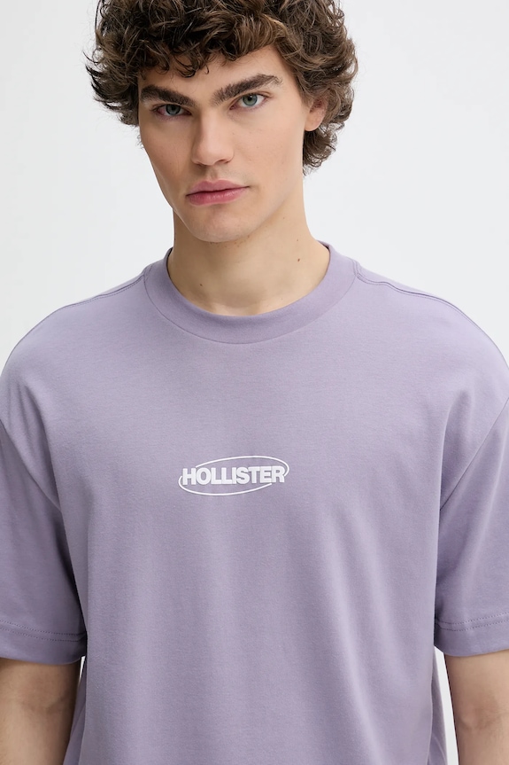 Μπλουζάκι Hollister Co. μωβ KI323.5272.630