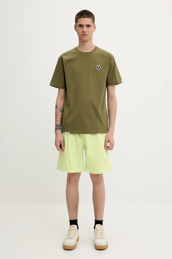 Бавовняна футболка AAPE Spades Now AAPTEM1599XXO зелений
