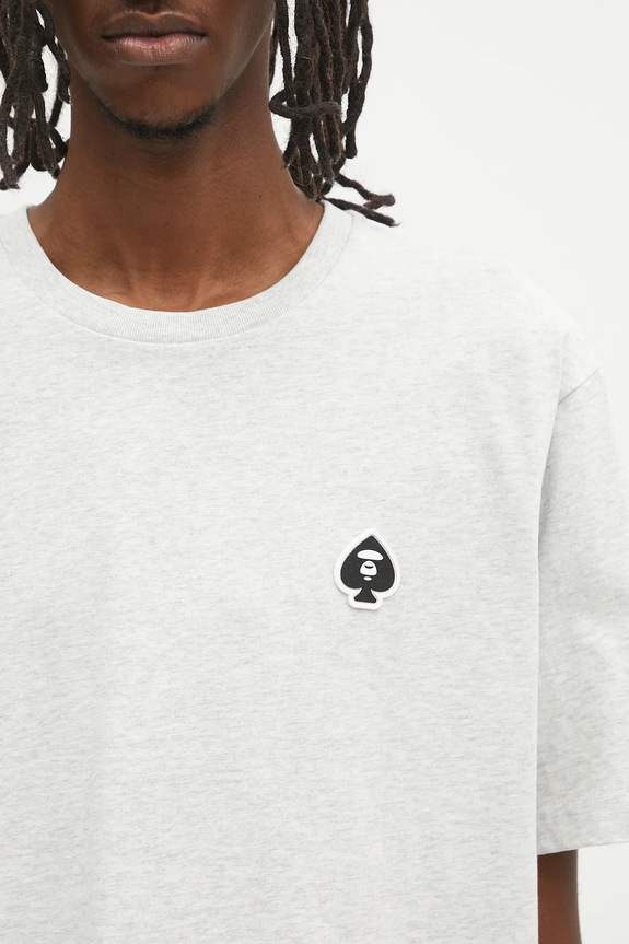 AAPE cotton t-shirt Spades Now gray AAPTEM1599XAO
