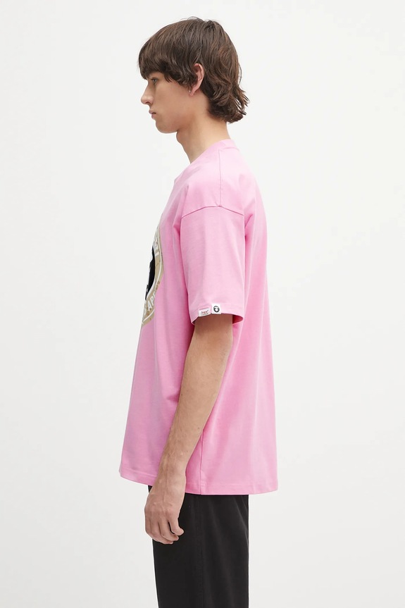AAPE cotton t-shirt Basic AAPTEM1638XXO pink SS25