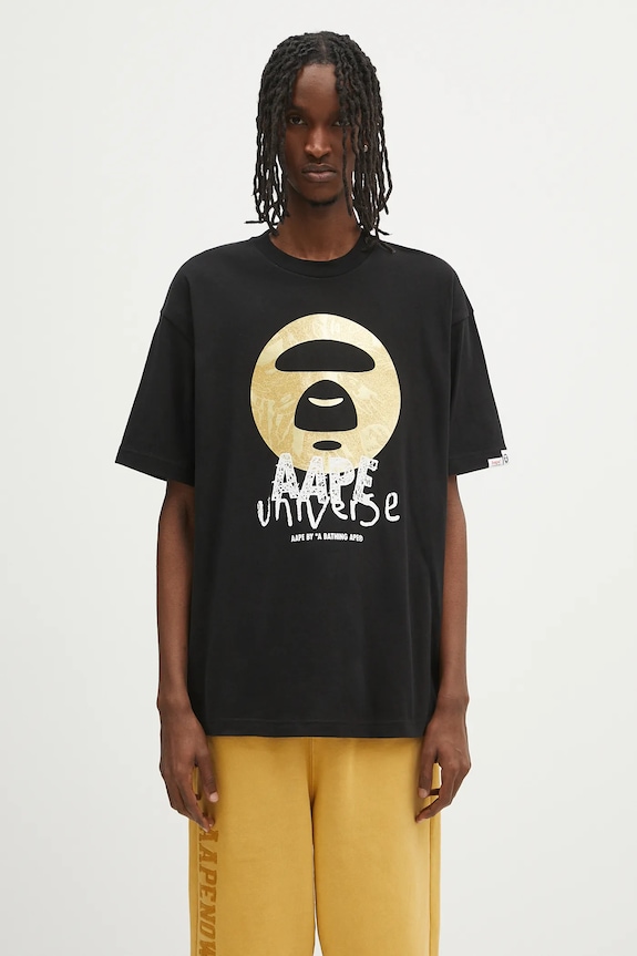 AAPE cotton t-shirt Basic relaxed black AAPTEM1648XXO