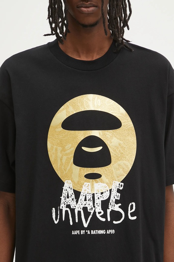 AAPE cotton t-shirt Basic black AAPTEM1648XXO