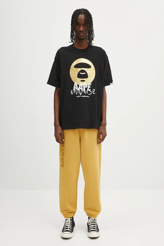 AAPE cotton t-shirt Basic AAPTEM1648XXO black