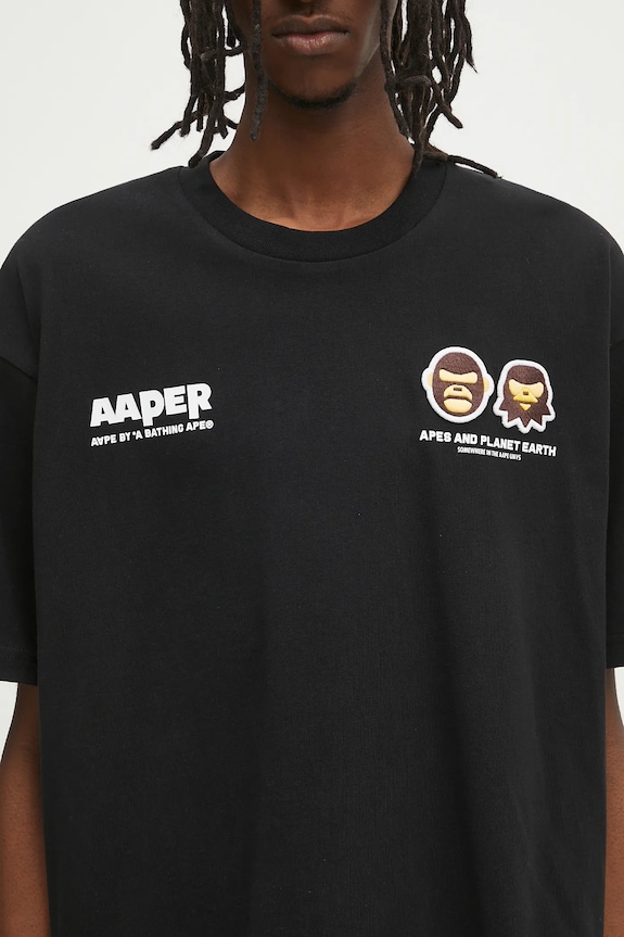 AAPE cotton t-shirt Basic Aaper black AAPTEM1675XXO