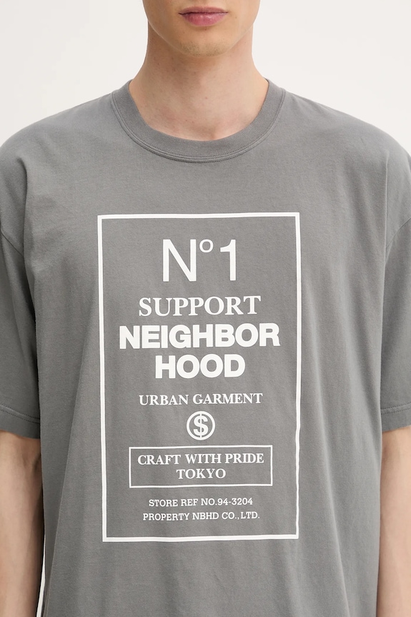 NEIGHBORHOOD t-shirt in cotone Nh . Tee Ss-15 grigio 251PCNH.ST15