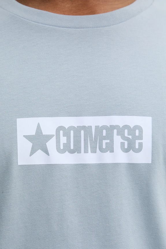 Bavlnené tričko Converse 10027995.A06 modrá