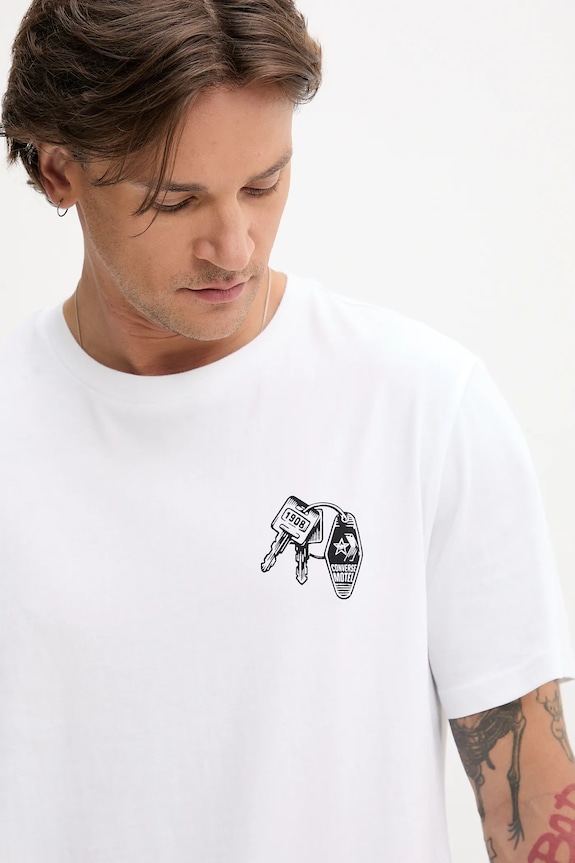 Converse t-shirt bawełniany biały 10027726.A02