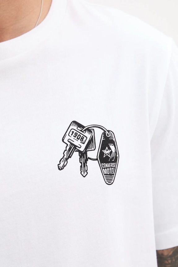 Converse t-shirt bawełniany 10027726.A02 biały