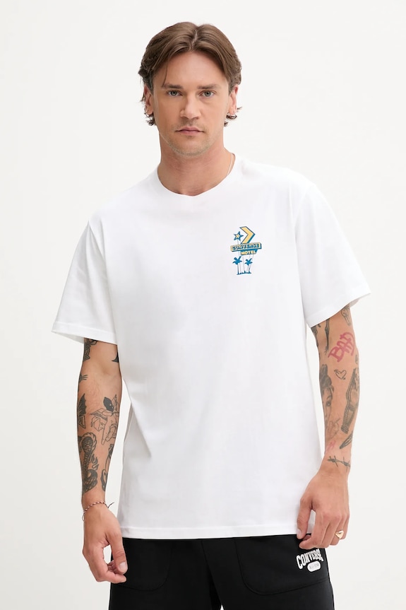 Converse t-shirt bawełniany nadruk biały 10027725.A01