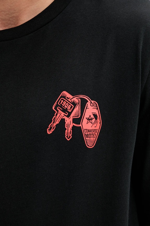 Pamučna majica Converse 10027726.A01 crna