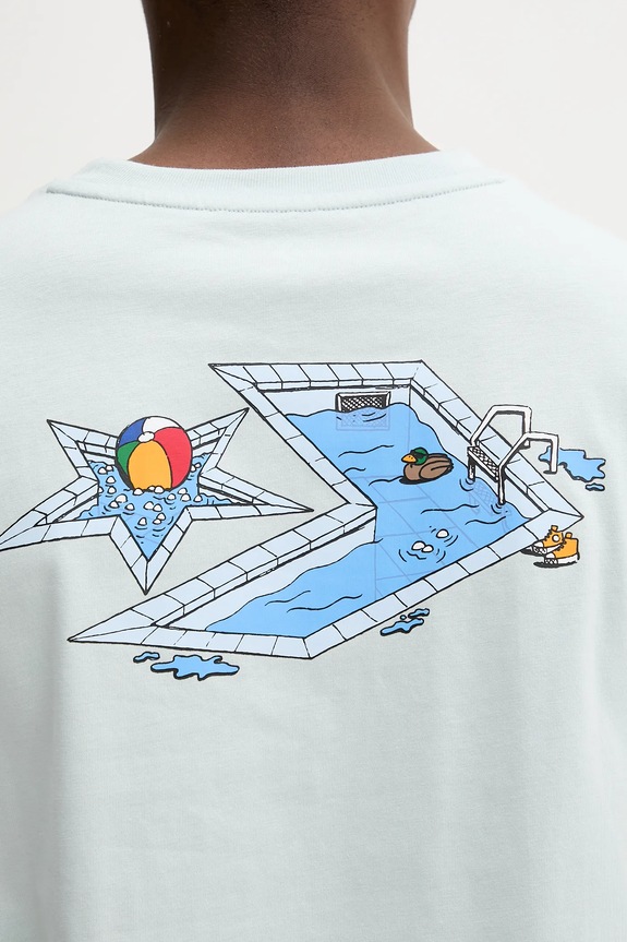 Converse tricou din bumbac 10027716.A03 turcoaz