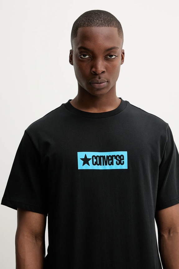 Хлопковая футболка Converse чёрный 10027995.A05