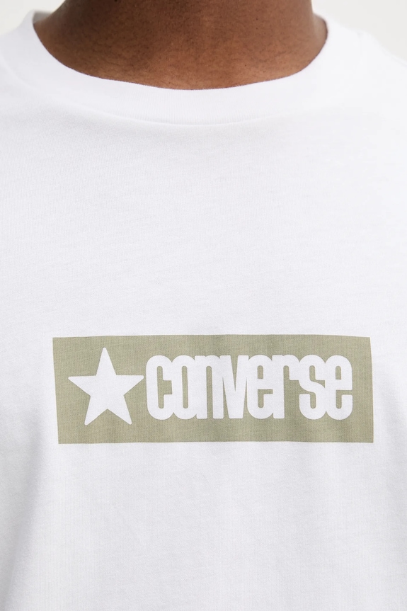 Bavlnené tričko Converse 10027995.A04 biela