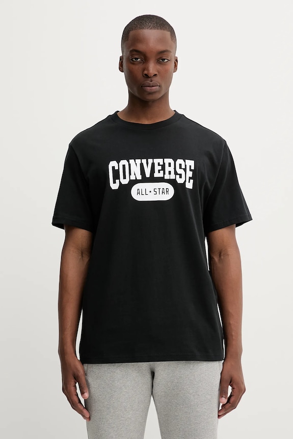 Бавовняна футболка Converse бавовна чорний 10027730.A01