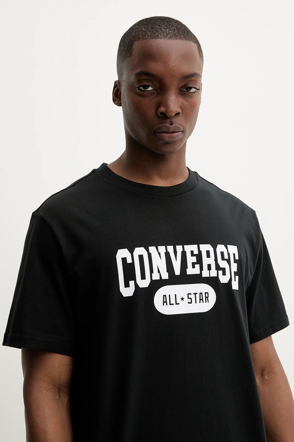 Бавовняна футболка Converse чорний 10027730.A01