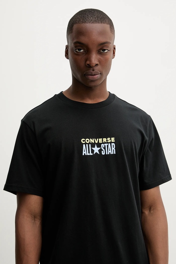 Бавовняна футболка Converse чорний 10028551.A04