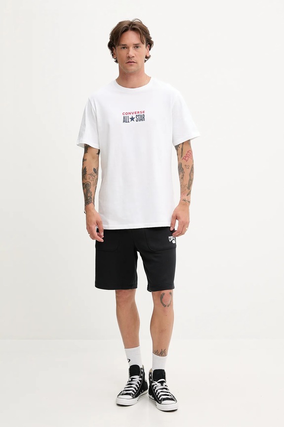 Converse t-shirt bawełniany 10028551.A08 biały SS25