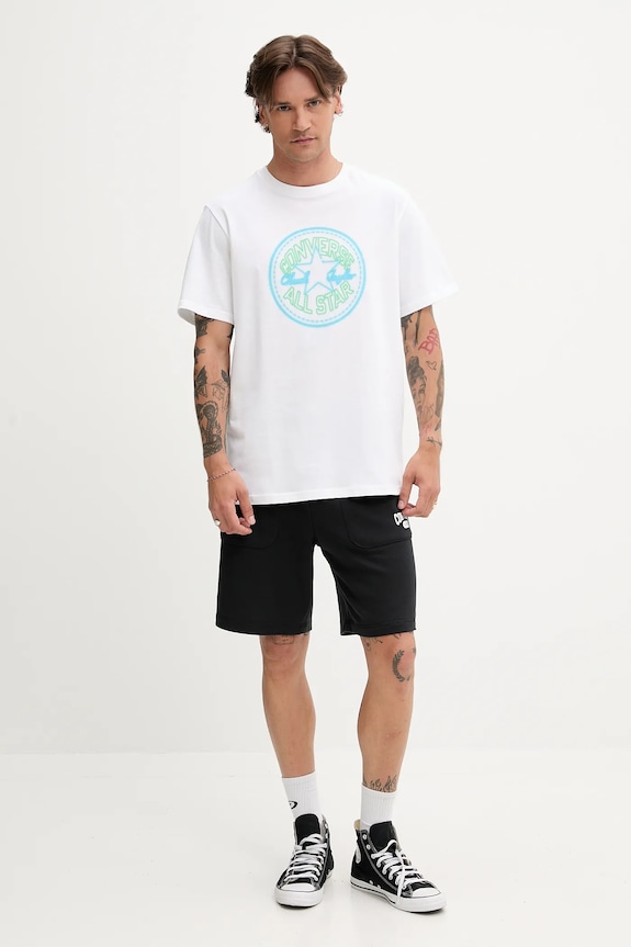 Pamučna majica Converse 10027722.A02 bijela SS25