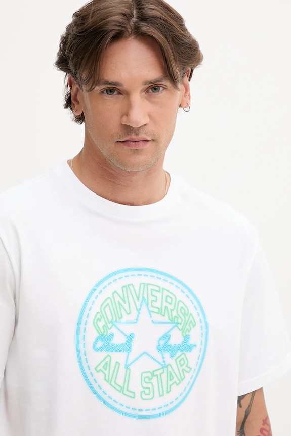 Pamučna majica Converse bijela 10027722.A02