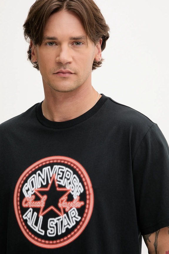 Converse t-shirt bawełniany czarny 10027722.A01