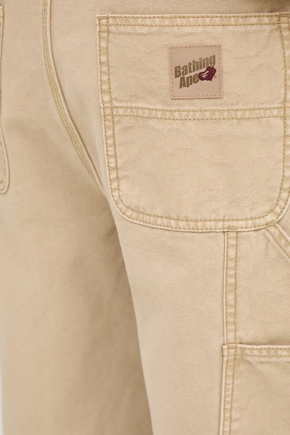 Памучен панталон A Bathing Ape бежов 1L30152305