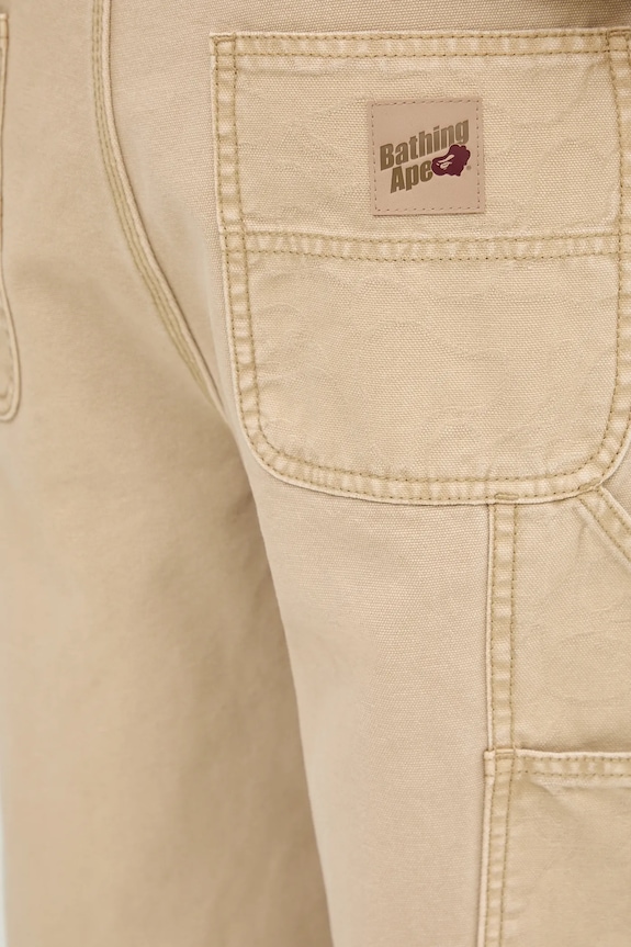 Памучен панталон A Bathing Ape бежов 1L30152305
