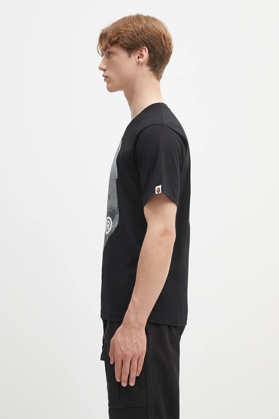 A Bathing Ape cotton t-shirt High Tone Bleach Big Ape Head 1L30110045 black SS25