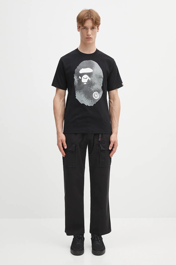 A Bathing Ape cotton t-shirt High Tone Bleach Big Ape Head black 1L30110045