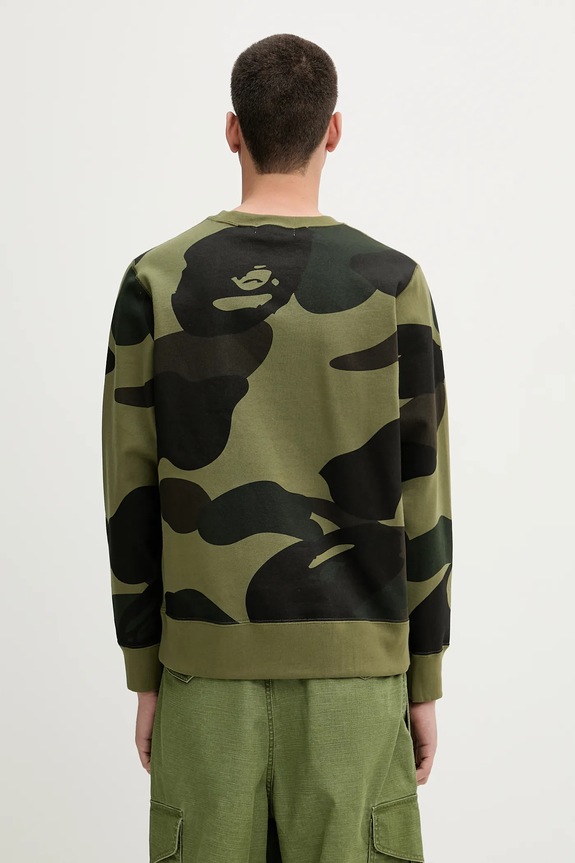 Одяг Бавовняна кофта A Bathing Ape Giant 1St Camo By Bathing Ape Crewneck 1L30113011 зелений