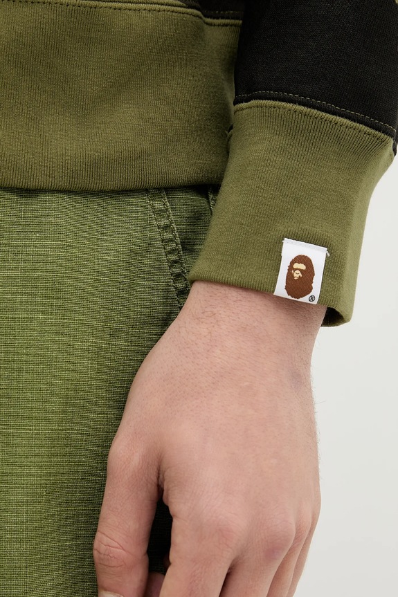 Бавовняна кофта A Bathing Ape Giant 1St Camo By Bathing Ape Crewneck 1L30113011 зелений