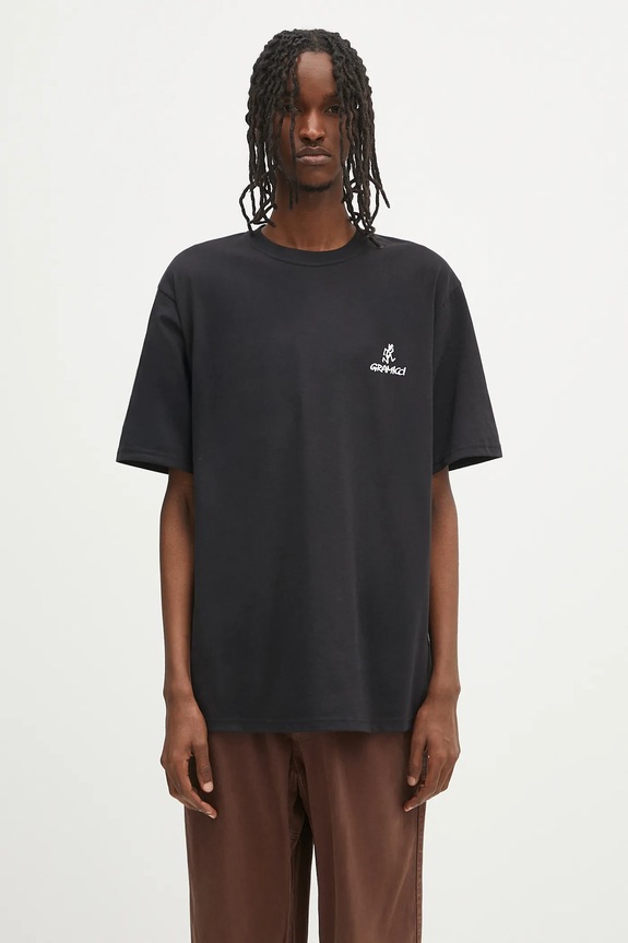 Gramicci One Point Logo Tee Men's t-shirt with cotton regular black G4SU.T096