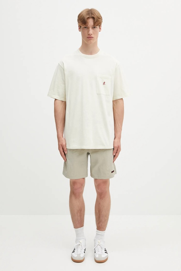 Gramicci t-shirt bawełniany One Point Tee Pigment Dyed G304.OGJ.PG beżowy
