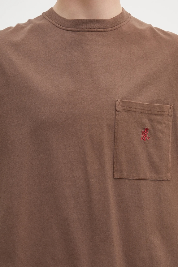 Odzież Gramicci t-shirt bawełniany One Point Tee Pigment Dyed G304.OGJ.PG brązowy