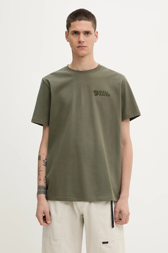 Fjallraven tricou din bumbac Fjällräven Heavy Classic T-shirt print verde F12600232