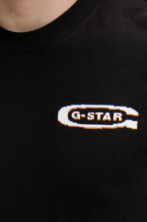 Βαμβακερό μπλουζάκι G-Star D26047.C336 μαύρο