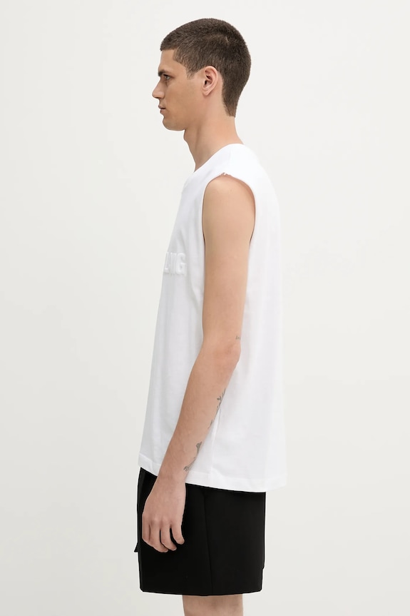 Bavlnené tričko Helmut Lang EMBOSSED.TANK.ROUNDE P01HM502 biela SS25