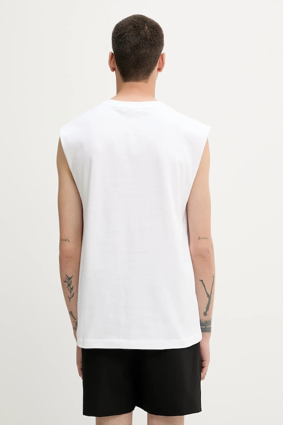 Oblečenie Bavlnené tričko Helmut Lang EMBOSSED.TANK.ROUNDE P01HM502 biela