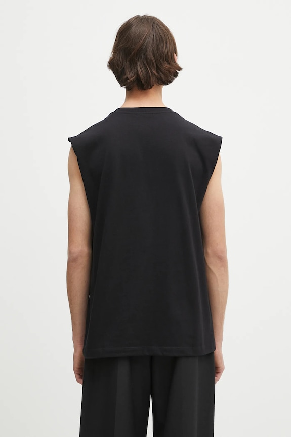 Oblečenie Bavlnené tričko Helmut Lang EMBOSSED.TANK.ROUNDE P01HM502 čierna