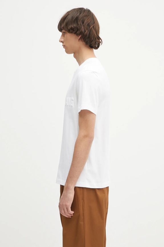Bavlnené tričko Helmut Lang EMBOSSED.TEE.ROUNDED P01HM508 biela SS25