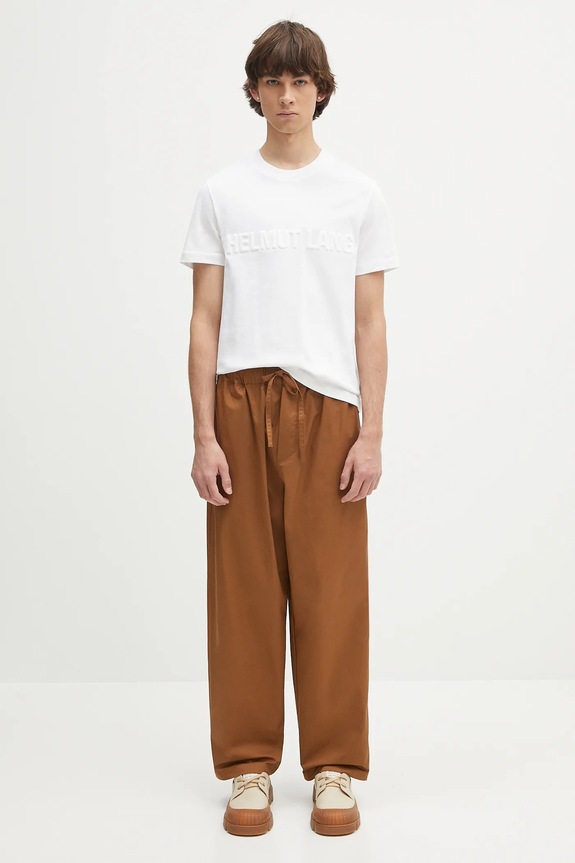 Helmut Lang cotton t-shirt EMBOSSED.TEE.ROUNDED P01HM508 white